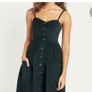 Vintage Corduroy urban outfitters dress dark teal